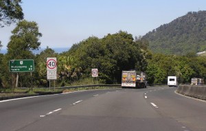 Trucks on Mt Ousley Road. PHOTO: (c) Sam Laybutt, Ozroads