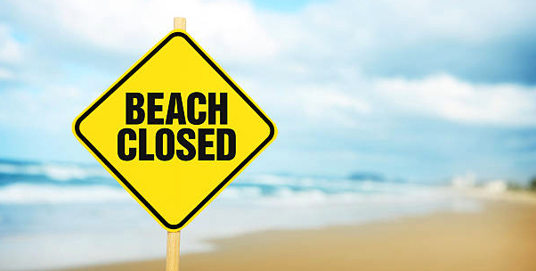 beach closed sign