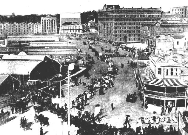 A children’s temperance demonstration at Circular Quay, Sydney 1894