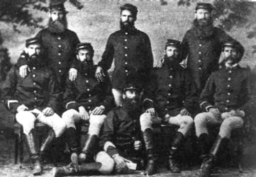 This studio shot of the police who captured Captain Moonlight, includes Constable Alexander Barry, 34.