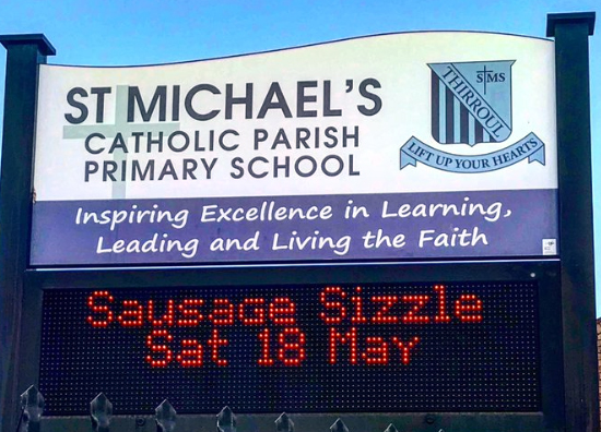 st Michaels Thirroul sign