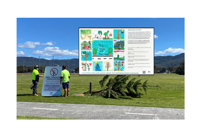 Corrimal East and Tarrawanna students’ artistic skills were inspired by Towradgi tree&nbsp;vandalism