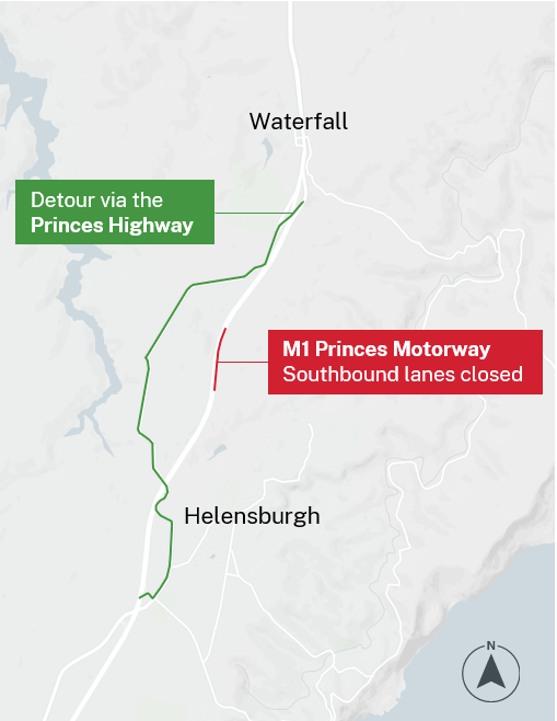 Night work on the M1 Princes Motorway between Waterfall and&nbsp;Helensburgh